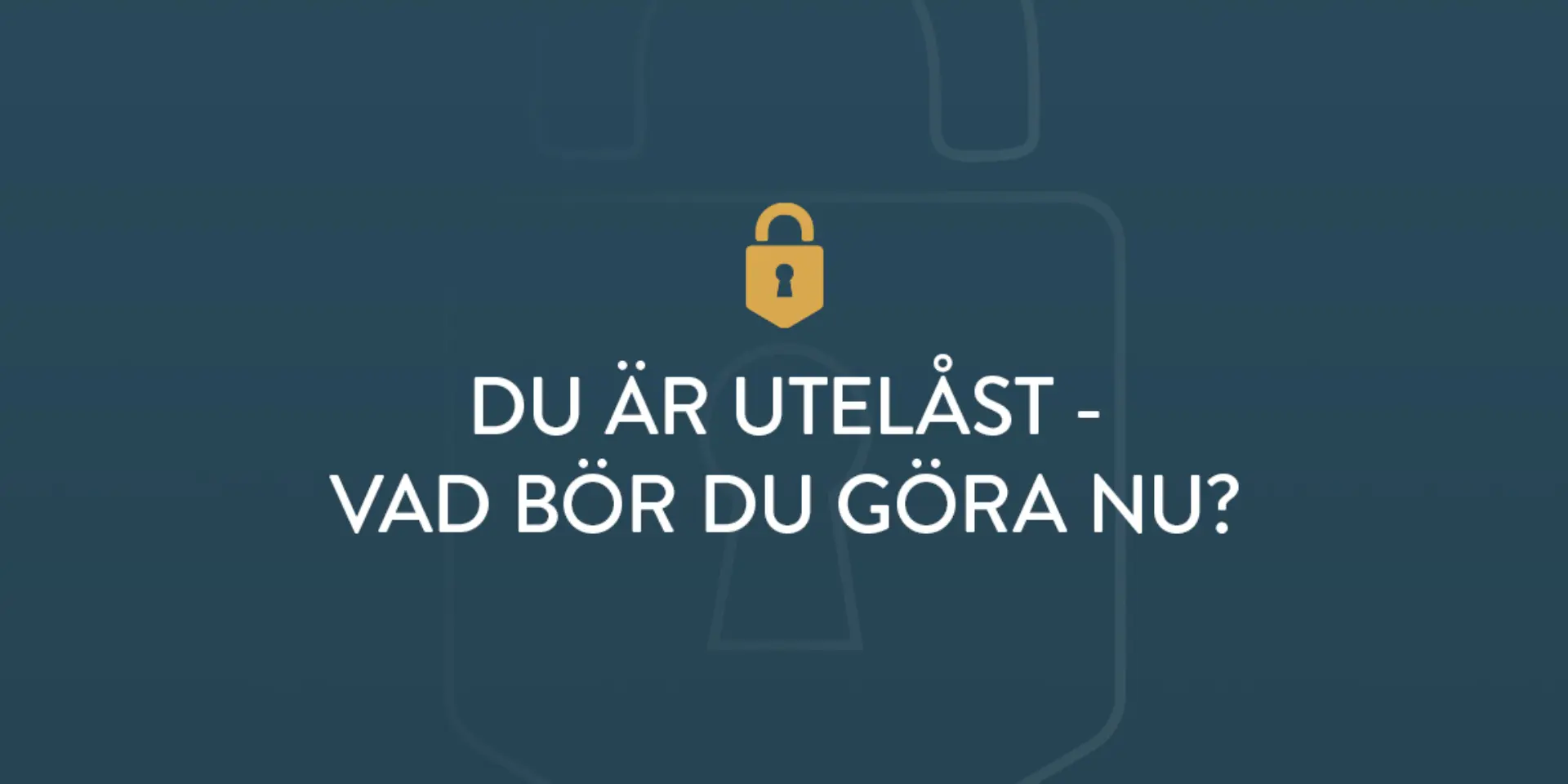 Du ar utelast vad bor du gora nu